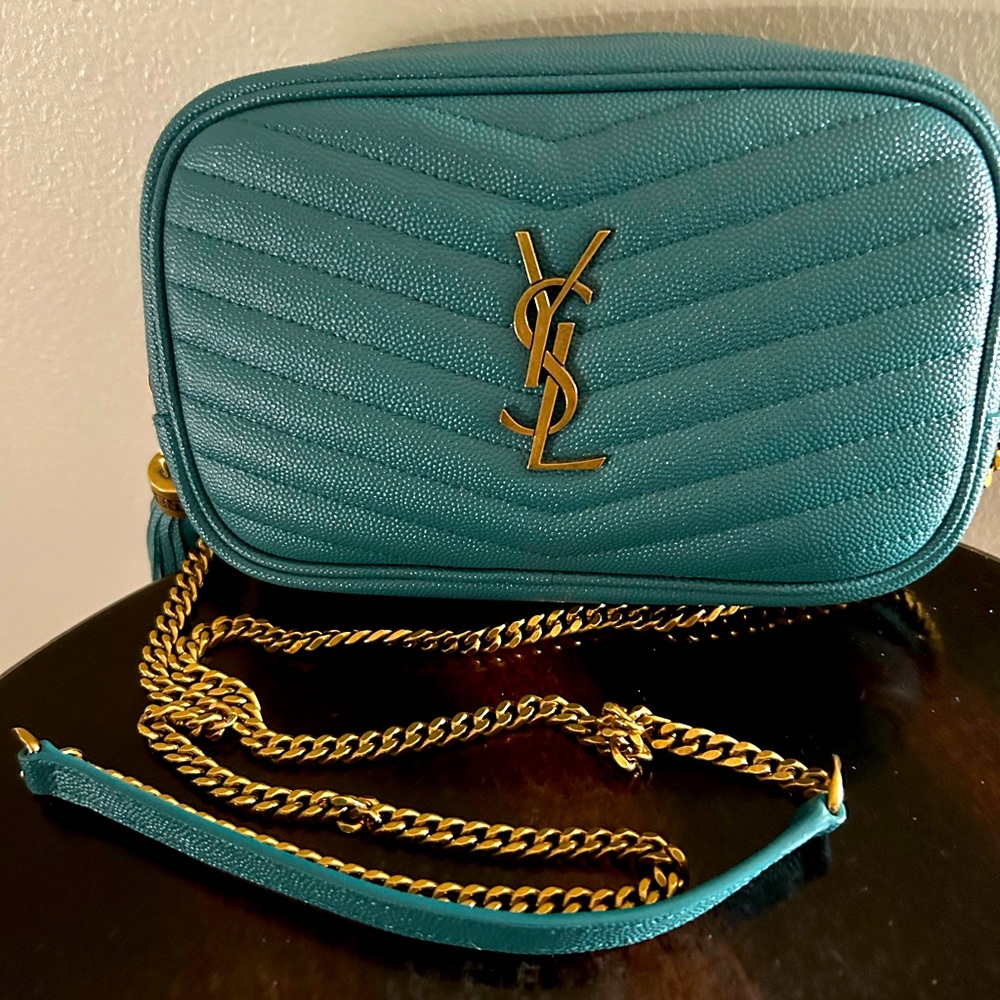 YSL Grain De Poudre Matelasse Monogram Mini Lou Camera Bag